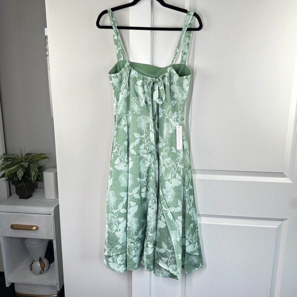 HUTCH MODCLOTH Green Floral Fit and Flare Midi Dress Size 2 - Picture 4 of 6